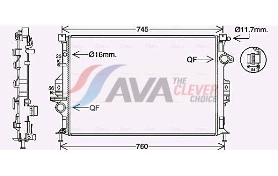 Radiator, engine cooling FD2639 Ava Quality Cooling