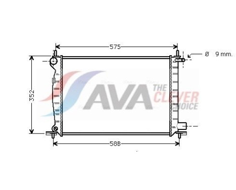 Radiator, engine cooling FDA2225 Ava Quality Cooling