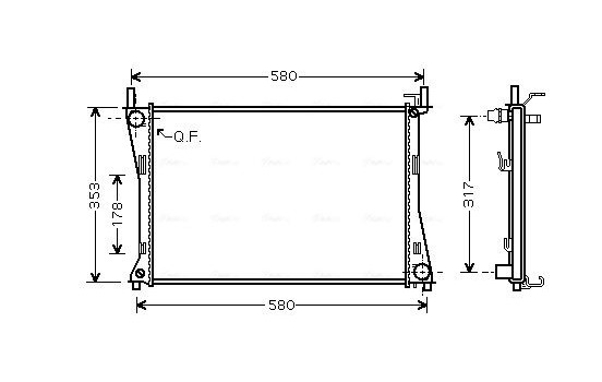 Radiator, engine cooling FDA2325 Ava Quality Cooling