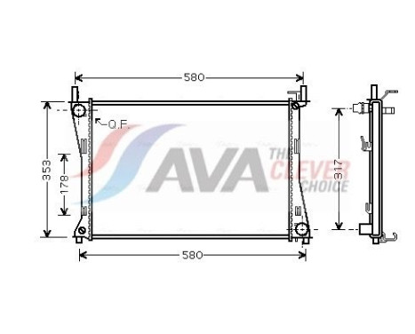 Radiator, engine cooling FDA2325 Ava Quality Cooling