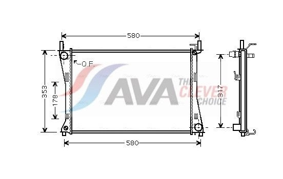 Radiator, engine cooling FDA2325 Ava Quality Cooling