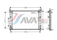 Radiator, engine cooling FDA2326 Ava Quality Cooling