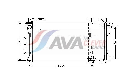 Radiator, engine cooling FDA2400 Ava Quality Cooling