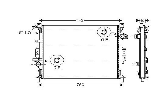 Radiator, engine cooling FDA2421 Ava Quality Cooling