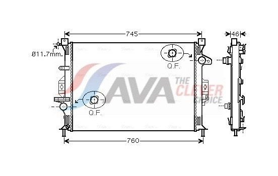 Radiator, engine cooling FDA2421 Ava Quality Cooling