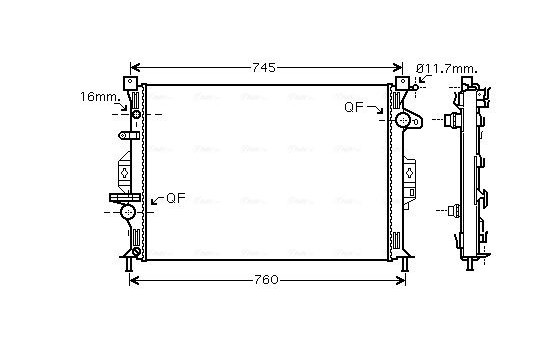 Radiator, engine cooling FDA2425 Ava Quality Cooling