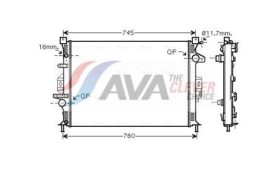 Radiator, engine cooling FDA2425 Ava Quality Cooling