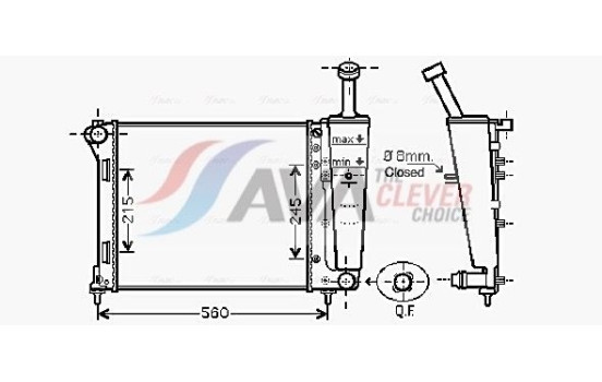 Radiator, engine cooling FT2345 Ava Quality Cooling