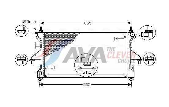 Radiator, engine cooling FT2398 Ava Quality Cooling