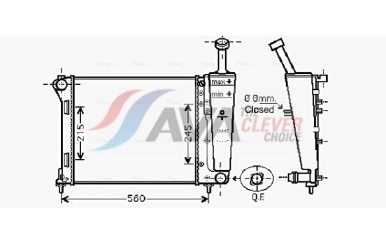 Radiator, engine cooling FT2404 Ava Quality Cooling