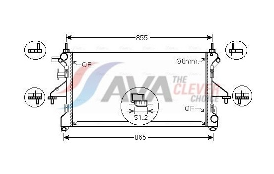 Radiator, engine cooling FT2453 Ava Quality Cooling