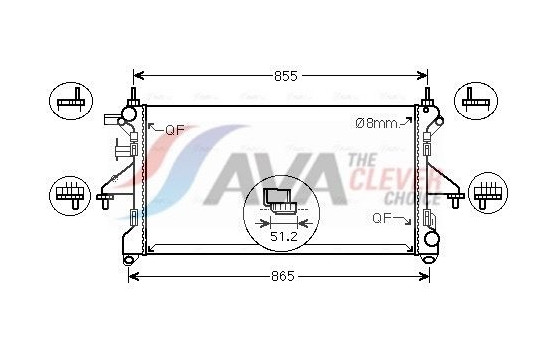 Radiator, engine cooling FT2464 Ava Quality Cooling
