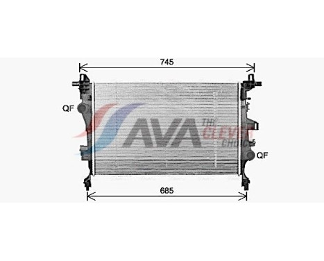 Radiator, engine cooling FT2468 Ava Quality Cooling, Image 2