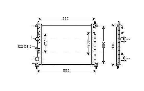 Radiator, engine cooling FTA2182 Ava Quality Cooling