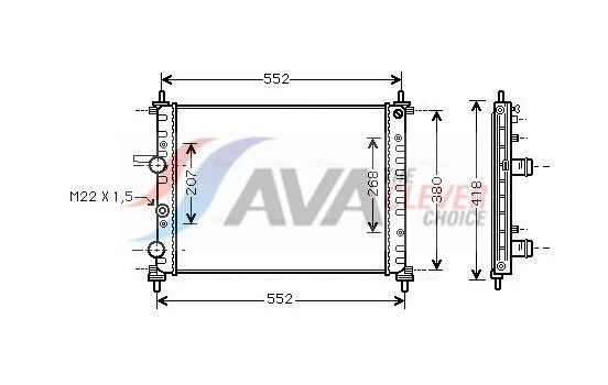 Radiator, engine cooling FTA2182 Ava Quality Cooling