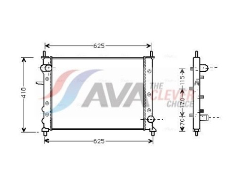Radiator, engine cooling FTA2227 Ava Quality Cooling