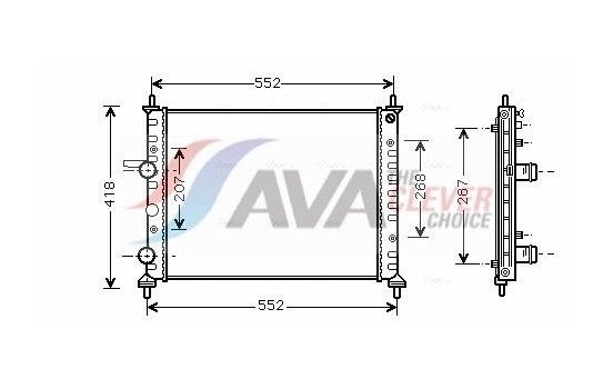 Radiator, engine cooling FTA2249 Ava Quality Cooling