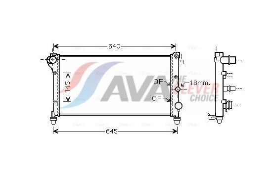 Radiator, engine cooling FTA2295 Ava Quality Cooling