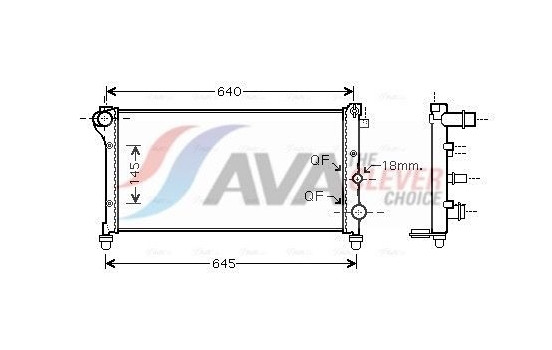 Radiator, engine cooling FTA2379 Ava Quality Cooling