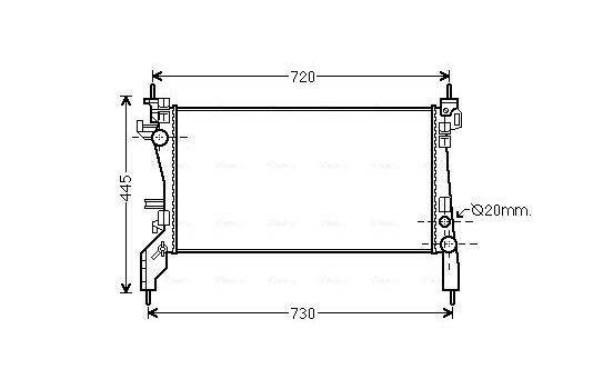 Radiator, engine cooling FTA2380 Ava Quality Cooling