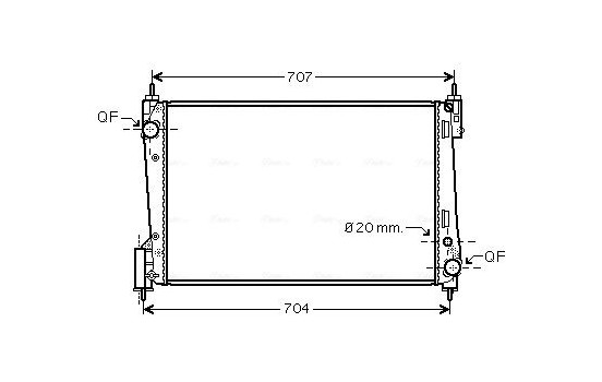 Radiator, engine cooling FTA2400 Ava Quality Cooling