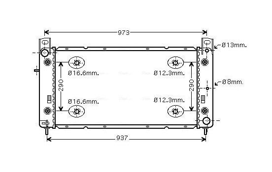 Radiator, engine cooling HR2001 Ava Quality Cooling