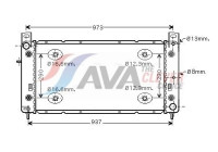 Radiator, engine cooling HR2001 Ava Quality Cooling