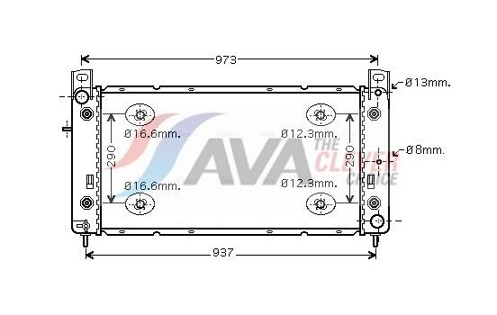 Radiator, engine cooling HR2001 Ava Quality Cooling