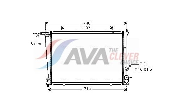 Radiator, engine cooling HY2053 Ava Quality Cooling