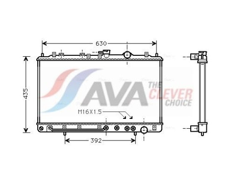 Radiator, engine cooling HY2074 Ava Quality Cooling