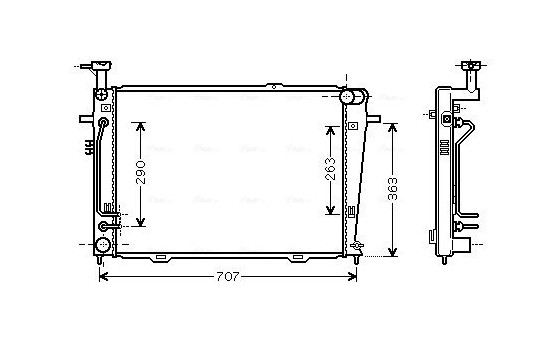 Radiator, engine cooling HY2130 Ava Quality Cooling