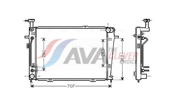 Radiator, engine cooling HY2130 Ava Quality Cooling
