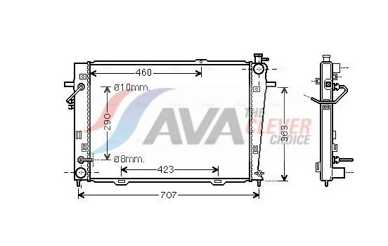 Radiator, engine cooling HY2167 Ava Quality Cooling