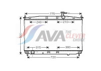 Radiator, engine cooling HY2173 Ava Quality Cooling