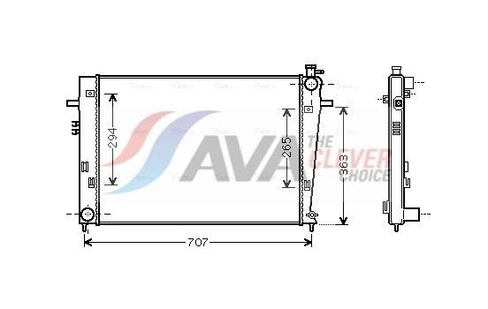Radiator, engine cooling HY2204 Ava Quality Cooling