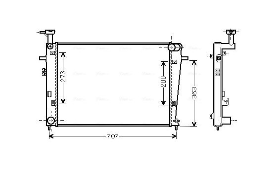 Radiator, engine cooling HY2275 Ava Quality Cooling