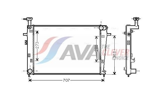 Radiator, engine cooling HY2275 Ava Quality Cooling