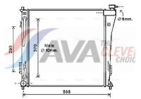 Radiator, engine cooling HY2305 Ava Quality Cooling