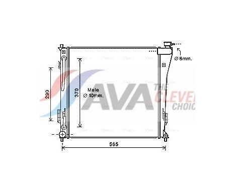 Radiator, engine cooling HY2305 Ava Quality Cooling