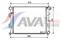 Radiator, engine cooling HY2338 Ava Quality Cooling