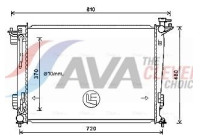 Radiator, engine cooling HY2372 Ava Quality Cooling