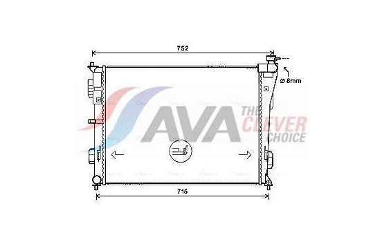 Radiator, engine cooling HY2379 Ava Quality Cooling