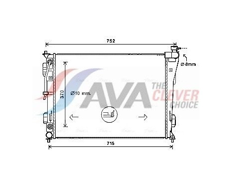 Radiator, engine cooling HY2423 Ava Quality Cooling