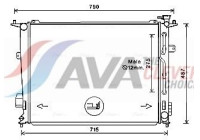 Radiator, engine cooling HY2440 Ava Quality Cooling