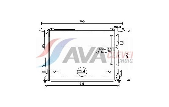 Radiator, engine cooling HY2440 Ava Quality Cooling