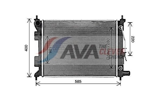 Radiator, engine cooling HY2493 Ava Quality Cooling