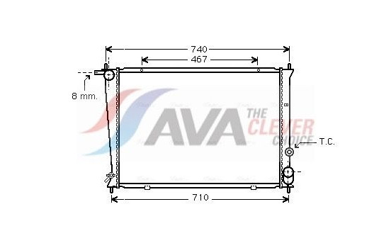 Radiator, engine cooling HYA2049 Ava Quality Cooling