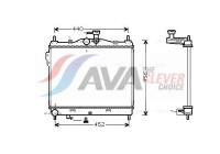 Radiator, engine cooling HYA2101 Ava Quality Cooling