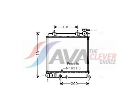 Radiator, engine cooling HYA2129 Ava Quality Cooling