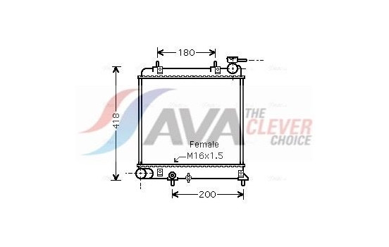 Radiator, engine cooling HYA2129 Ava Quality Cooling